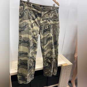 Kut from the Kloth Olive Camouflage Straight Leg Pants